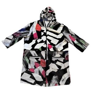 Joseph Ribkoff Women's 8 Swim Cover Up Patch Pockets Mesh Multicolor Resortwear